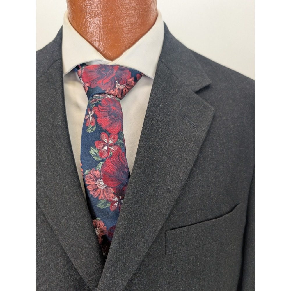 Jos A Bank Gray 100% Wool Suit Two Piece Mens 42R Regular Fit Dress Work - Picture 2 of 11